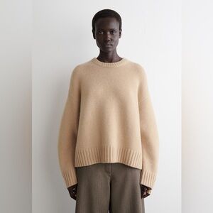 COS CHUNKY PURE CASHMERE CREW-NECK SWEATER sz XS Beige